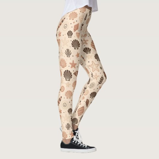 Seashell Seamless Pattern Leggings (Rechts)