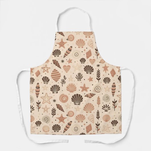 Seashell Seamless Pattern Schürze (Vorderseite)