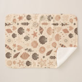 Seashell Seamless Pattern Sherpadecke (Vorderseite (Horizontal))