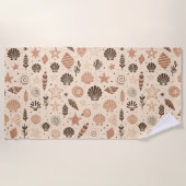 Seashell Seamless Pattern Strandtuch (Vorderseite)