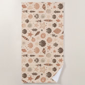 Seashell Seamless Pattern Strandtuch (Vorderseite)