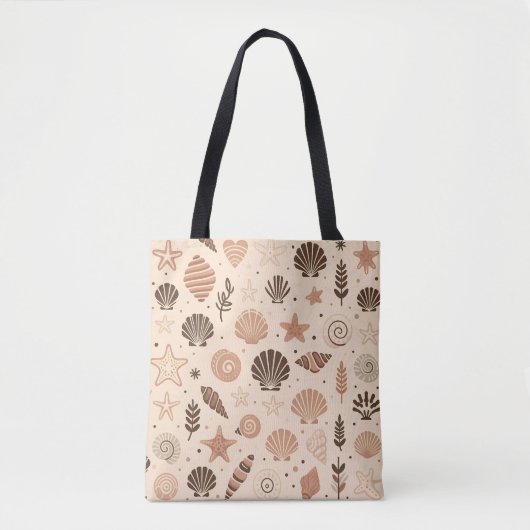 Seashell Seamless Pattern Tasche (Vorderseite)