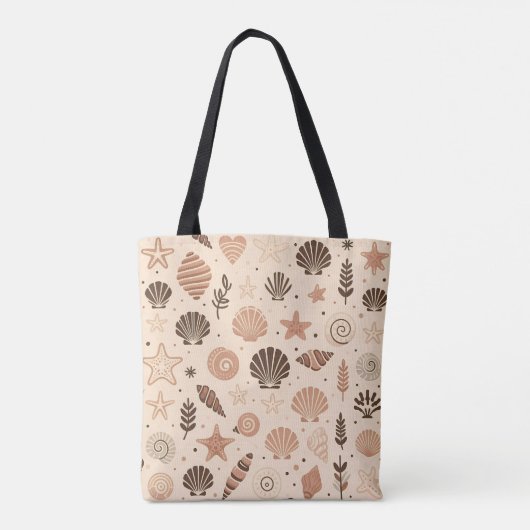 Seashell Seamless Pattern Tasche (Rückseite)
