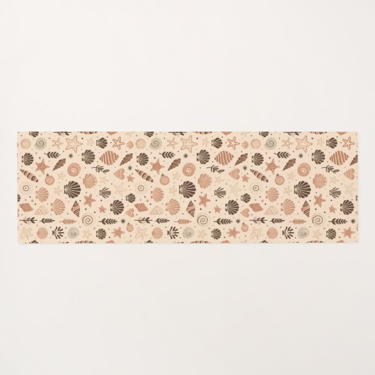 Seashell Seamless Pattern Yogamatte (Rückseite (Horizontal))