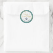 Seashell Seas & Greetings Coastal Holiday Envelope Runder Aufkleber (Tasche)