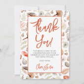 Seashell Seaside Themed Party Dankeskarte (Vorderseite)