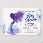 Seashell Serenade: Meerjungfrau-Kinderdusche Einladung (Vorne/Hinten)