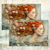 SEASHELL SIREN DECOUPAGE TISSUPAPIER SEIDENPAPIER