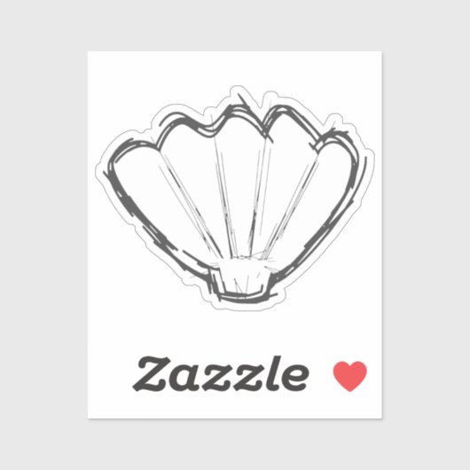 Seashell Sketch Aufkleber (Blatt)