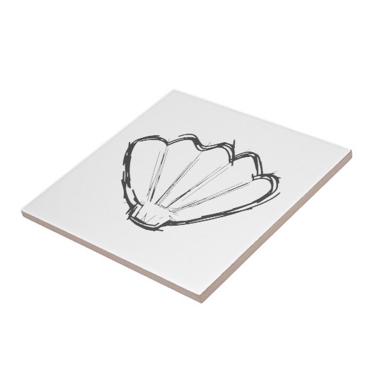 Seashell Sketch Fliese (Seite)