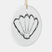 Seashell Sketch Keramik Ornament (Rechts)
