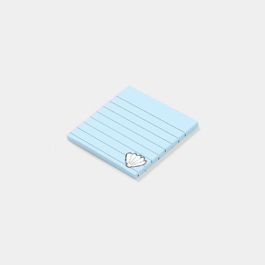 Seashell Sketch Lined 3x3 Post-it Klebezettel (angewinkelt)