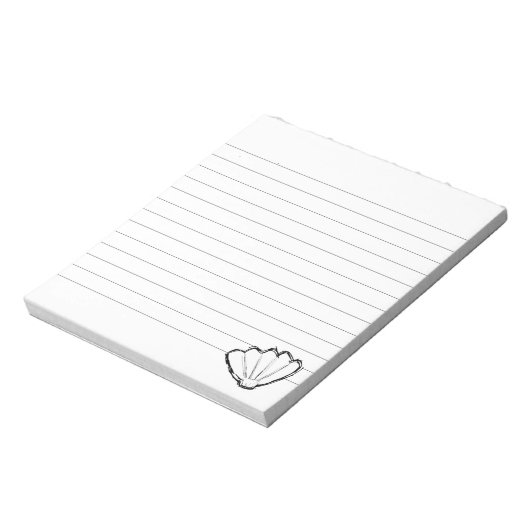 Seashell Sketch Lined Notizblock (Rotiert)