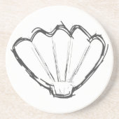 Seashell Sketch Zeichnend Getränkeuntersetzer (Vorne)