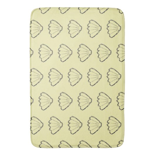 Seashell Sketch Zeichnend Muster Badematte (Vorderseite Vertikal)