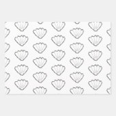 Seashell Sketch Zeichnend Muster Geschenkpapier Set (Vorderseite 3)