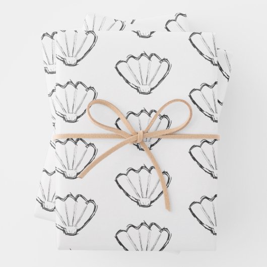 Seashell Sketch Zeichnend Muster Geschenkpapier Set (Beispiel)