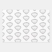 Seashell Sketch Zeichnend Muster Geschenkpapier Set (Vorderseite)