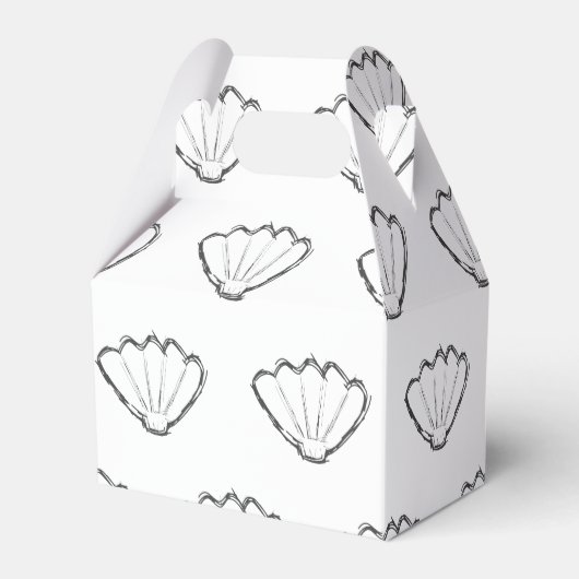 Seashell Sketch Zeichnend Muster Geschenkschachtel (Rückseite)