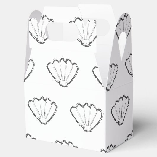 Seashell Sketch Zeichnend Muster Geschenkschachtel (Geöffnet)
