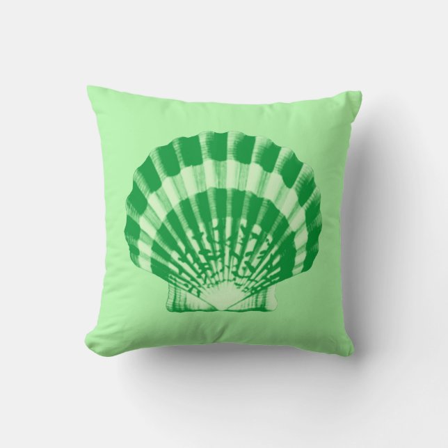 Seashell - Smaragd und Minzgrün Kissen (Vorderseite)
