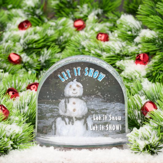 Seashell Snowman Let It Snow PHOTO Reverse Side Schneekugeln (Weihnachten)