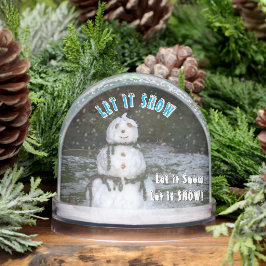 Seashell Snowman Let It Snow PHOTO Reverse Side Schneekugeln