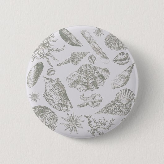 Seashell Soft Antique Art Beach Muscheln Button (Vorderseite)
