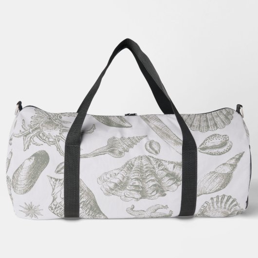 Seashell Soft Antique Art Beach Muscheln Duffle Bag (Vorderseite)