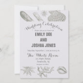 Seashell Soft Antique Art Beach Muscheln Einladung (Vorderseite)