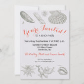 Seashell Soft Antique Art Beach Muscheln Einladung (Vorderseite)