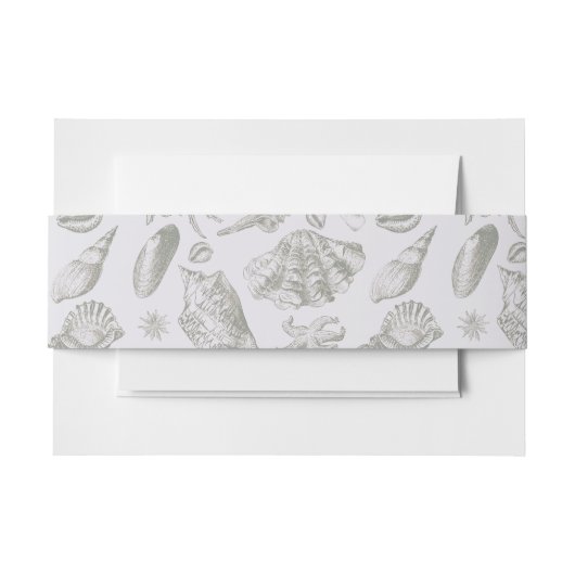 Seashell Soft Antique Art Beach Muscheln Einladungsbanderole (Vorderseite Beispiel)