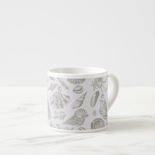 Seashell Soft Antique Art Beach Muscheln Espressotasse (Vorderseite Rechts)