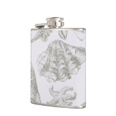 Seashell Soft Antique Art Beach Muscheln Flachmann (Links)