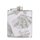 Seashell Soft Antique Art Beach Muscheln Flachmann (Vorderseite)