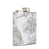 Seashell Soft Antique Art Beach Muscheln Flachmann (Rechts)