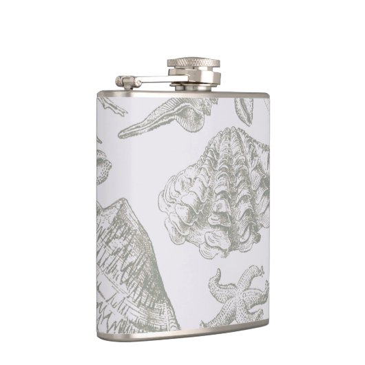 Seashell Soft Antique Art Beach Muscheln Flachmann (Rechts)