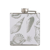 Seashell Soft Antique Art Beach Muscheln Flachmann (Rückseite)