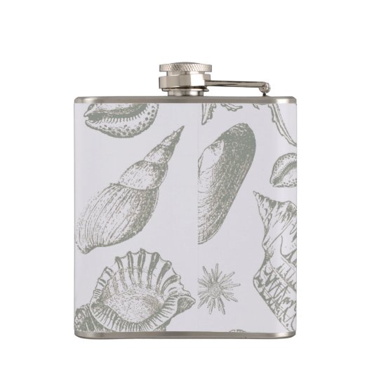 Seashell Soft Antique Art Beach Muscheln Flachmann (Rückseite)