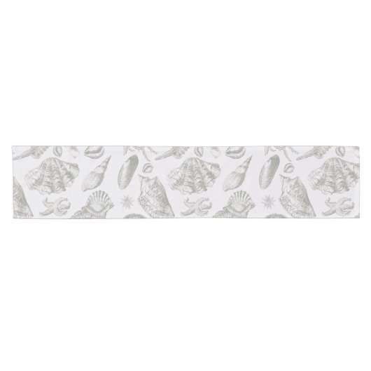 Seashell Soft Antique Art Beach Muscheln Kurzer Tischläufer (Horizontal)