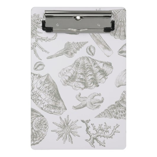 Seashell Soft Antique Art Beach Muscheln Mini Klemmbrett (Vorderseite)