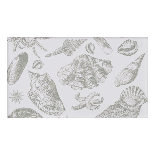 Seashell Soft Antique Art Beach Muscheln Namenschild (Vorderseite)