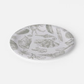 Seashell Soft Antique Art Beach Muscheln Pappteller (Schrägansicht)