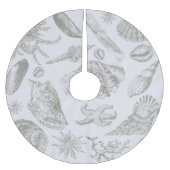 Seashell Soft Antique Art Beach Muscheln Polyester Weihnachtsbaumdecke (Vorderseite)