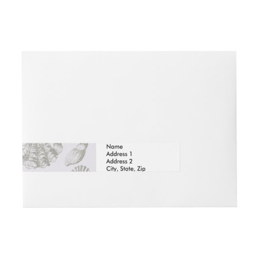 Seashell Soft Antique Art Beach Muscheln Rundum-Adressaufkleber (Vorderseite)