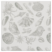 Seashell Soft Antique Art Beach Muscheln Stoff (Nahaufnahme)