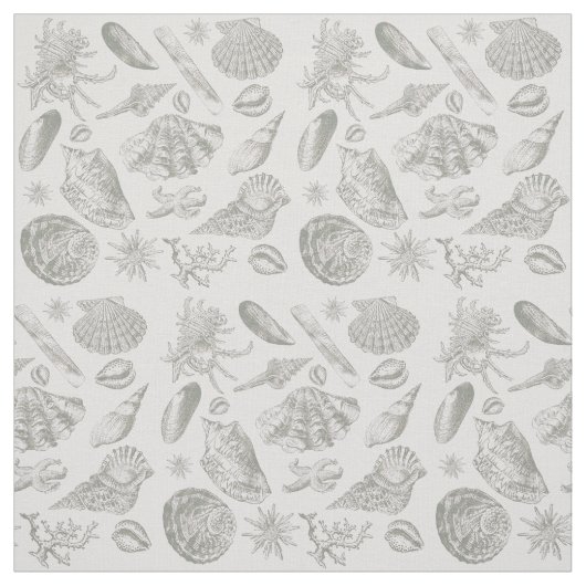 Seashell Soft Antique Art Beach Muscheln Stoff (Muster)