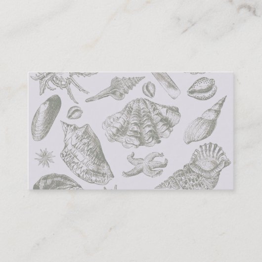 Seashell Soft Antique Art Beach Muscheln Visitenkarte (Rückseite)