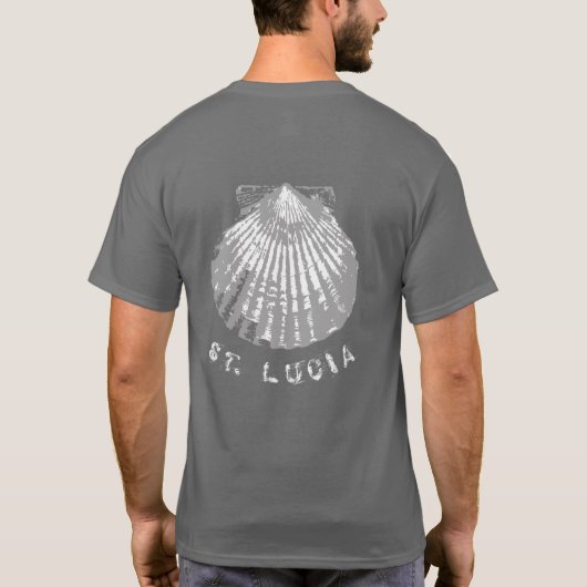 Seashell St. Lucia erschüttert T-Shirt (Rückseite)