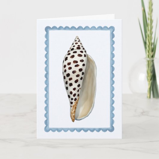 Seashell Stamp Watercolor Beach Greeting Card Karte (Vorderseite)